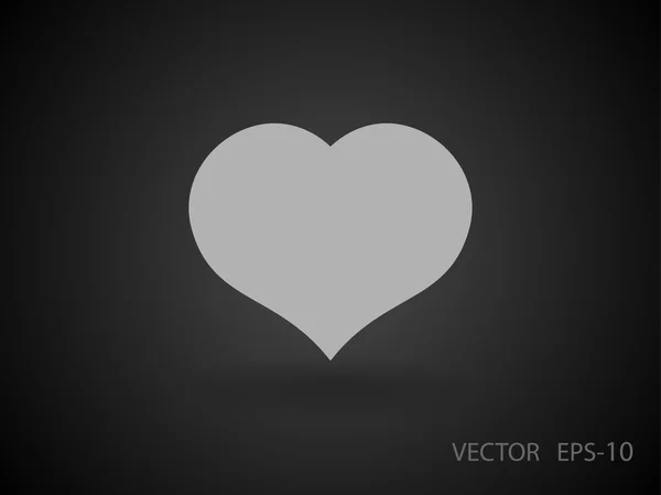 Icono plano del corazón — Vector de stock