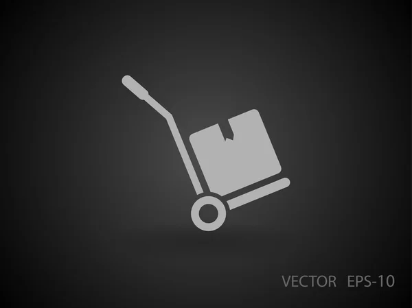 Flache lange Schatten Hand LKW-Symbol, Vektor-Illustration — Stockvektor