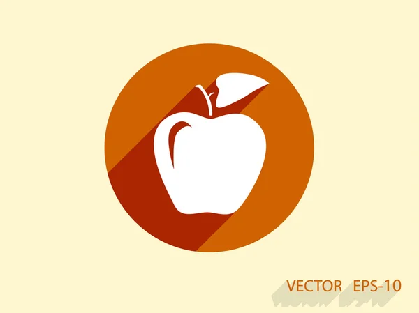 Platte pictogram van apple — Stockvector