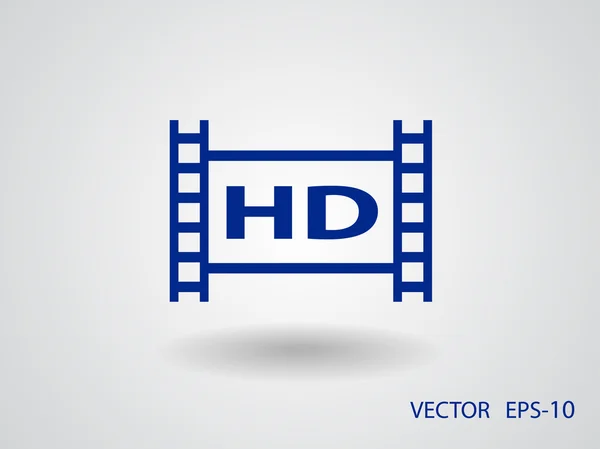 Platte pictogram van hd-video — Stockvector