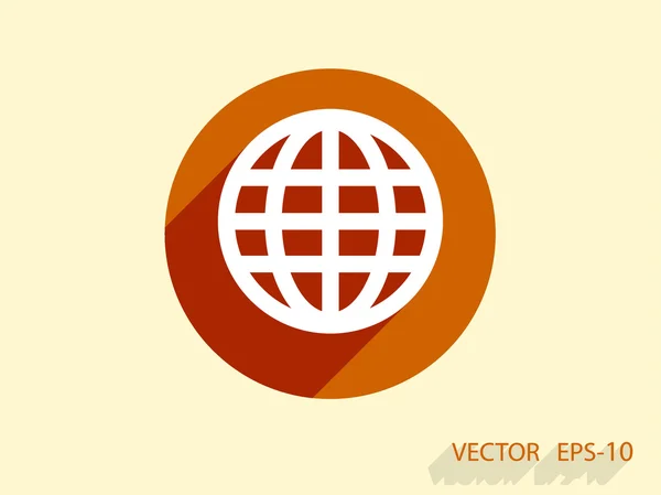 Platte pictogram van globe — Stockvector