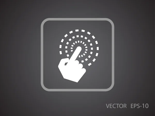 Plat lange schaduw Hand Touch pictogram, vectorillustratie — Stockvector
