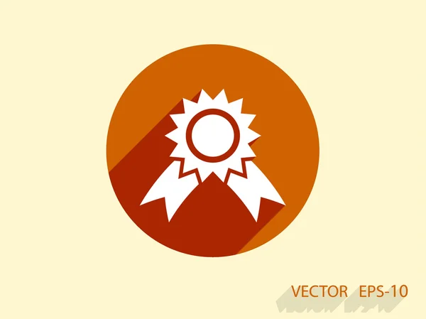 Flat long shadow Award icon, vector illustration — Stock Vector