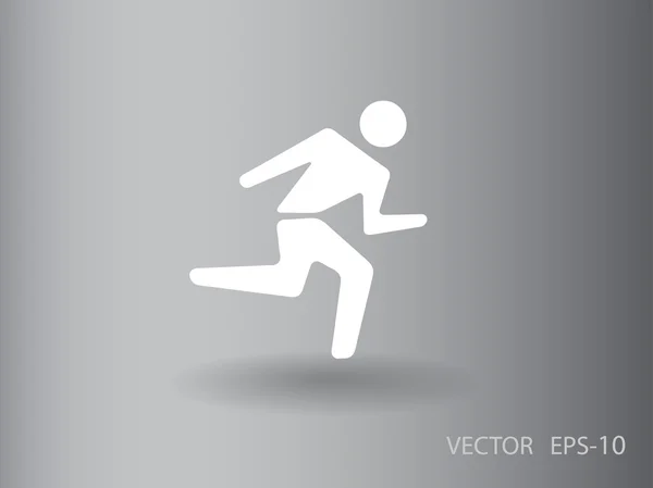 Icône plate du running man — Image vectorielle