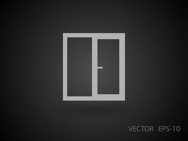 Flat long shadow Icono de ventana, ilustración vectorial — Archivo Imágenes Vectoriales