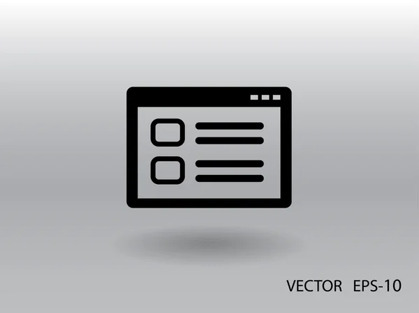 Plat lange schaduw Web vensterpictogram, vectorillustratie — Stockvector