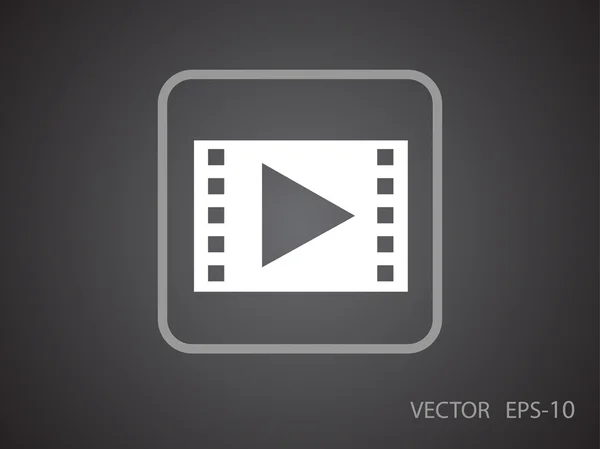 Ícone plano de vídeo — Vetor de Stock