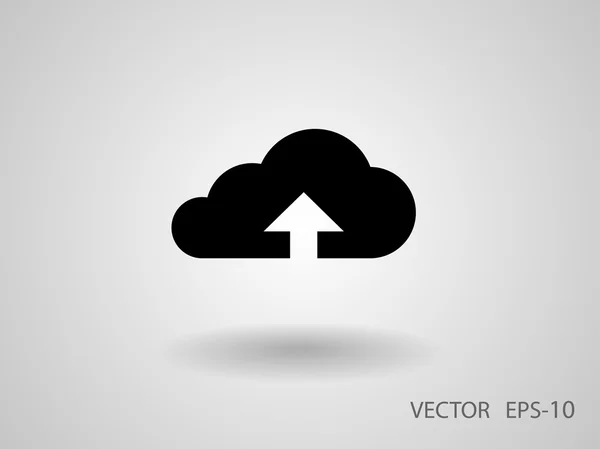 アップロード雲のフラット アイコン — ストックベクタ