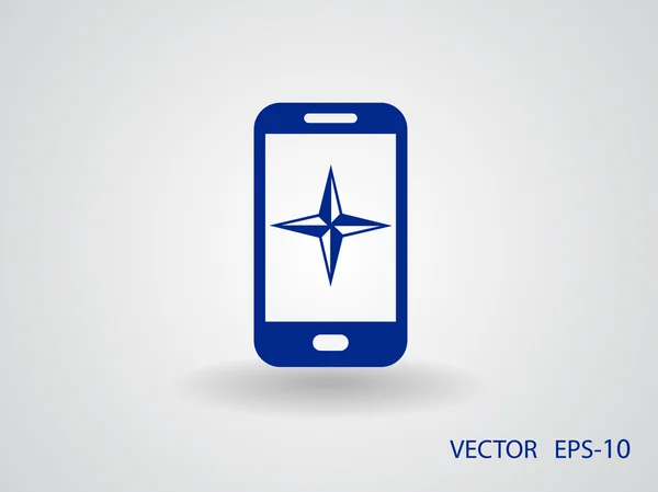 Flat icon of smartphone — Stock Vector