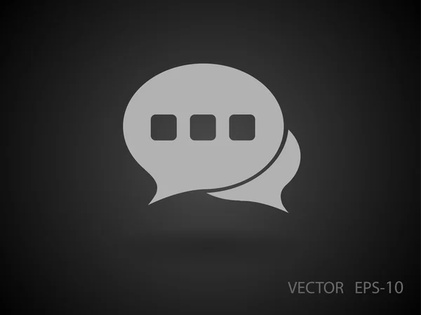 Icono plano de una comunicación — Vector de stock