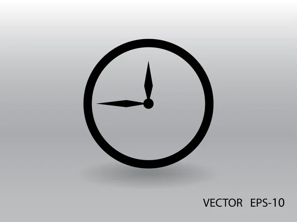 Icono plano del reloj — Vector de stock