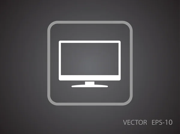 Platte pictogram van monitor — Stockvector