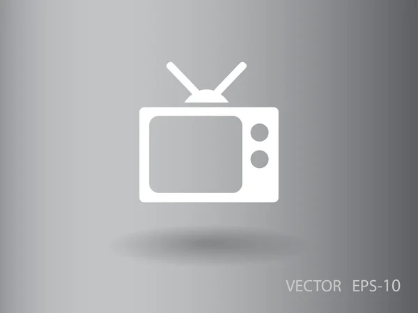 Flat icon of tv — Stock Vector