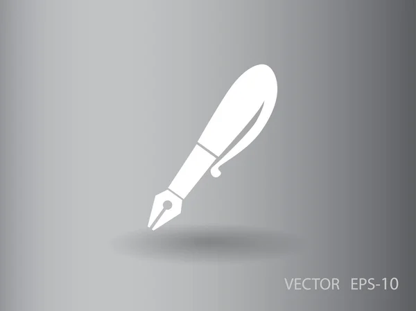 Flat  icon of pen — Stock Vector