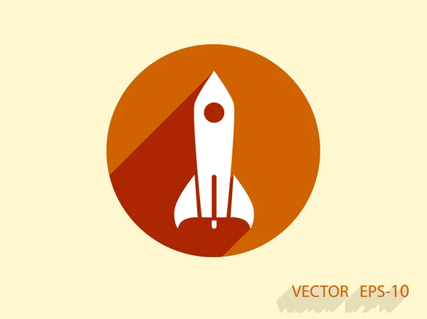 Плоская икона ракеты — стоковый вектор