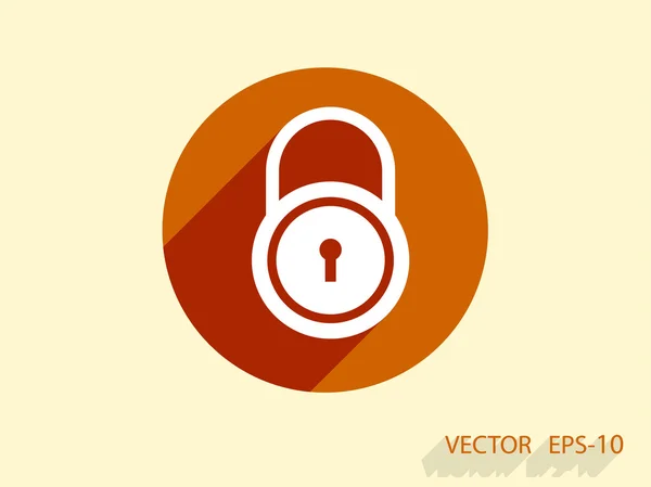 Icono plano de bloqueo — Vector de stock