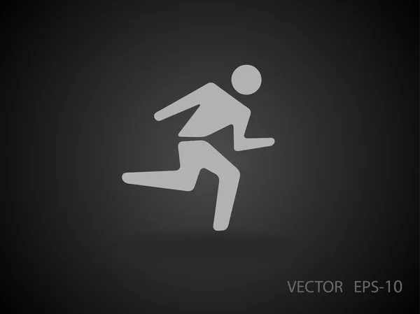 Icono plano del hombre corriendo — Vector de stock