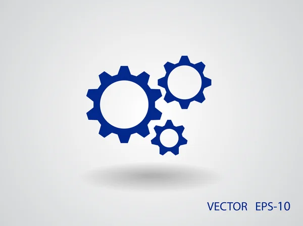 歯車の平らなアイコン — ストックベクタ