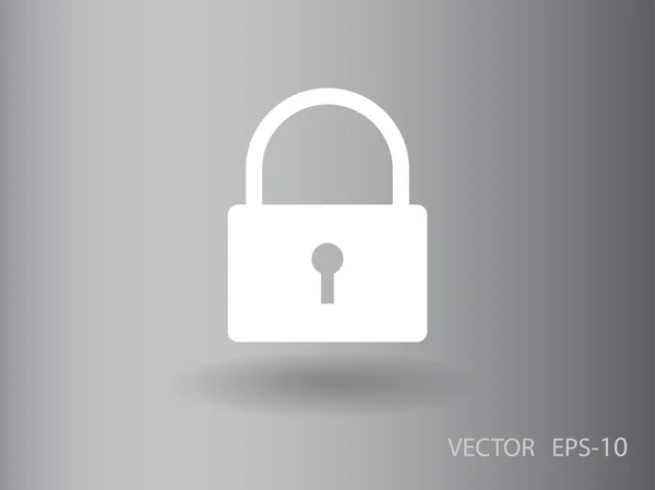 Flad ikon af lås – Stock-vektor