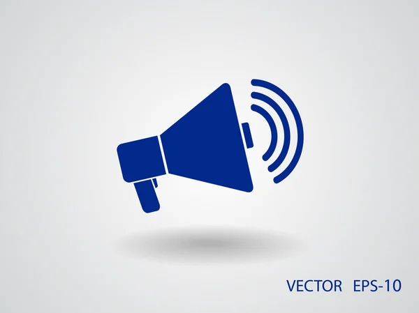 Ícone plano de megafone — Vetor de Stock