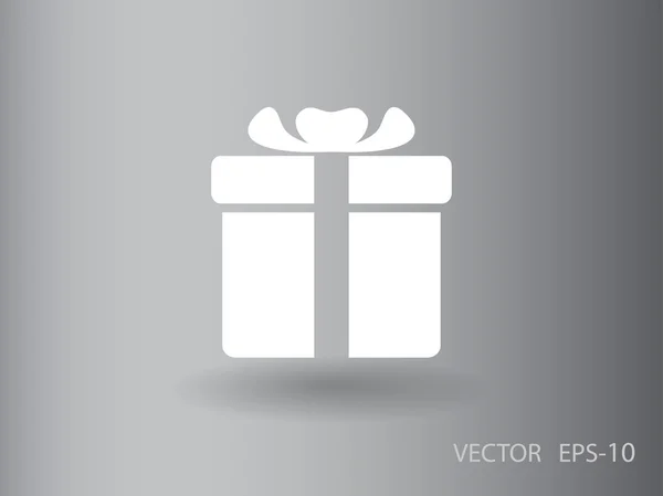 Plochý dlouhý stín dar ikony pole, vektorové ilustrace — Stockový vektor