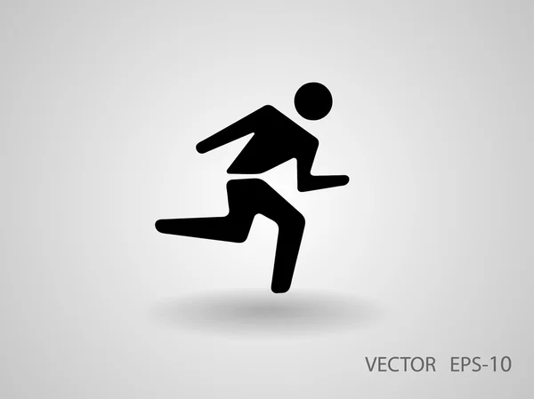 Icône plate du running man — Image vectorielle