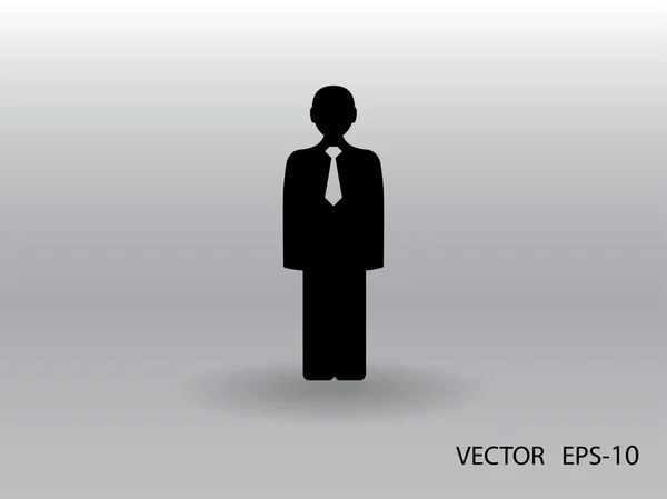 Icono plano de hombre de negocios — Vector de stock