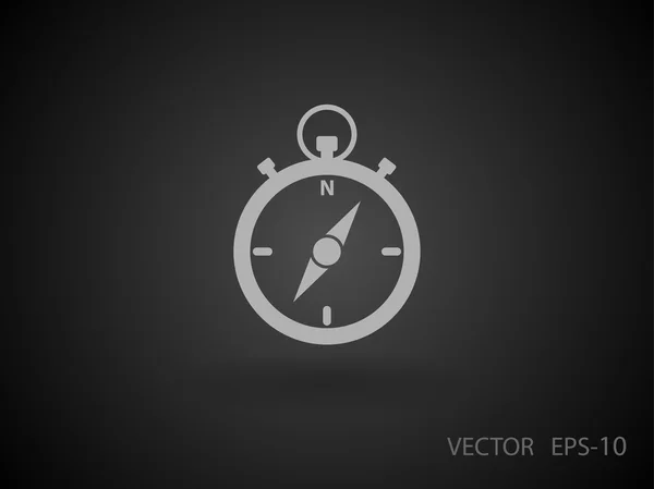 Flat long shadow Stopwatch icon, vector illustration — Stock Vector