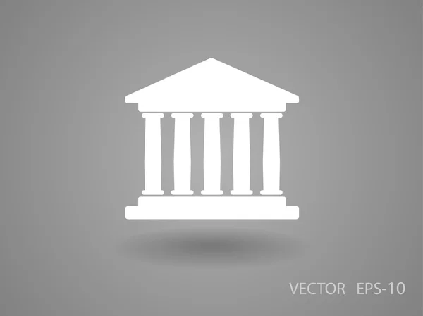 Плоская иконка здания банка — стоковый вектор