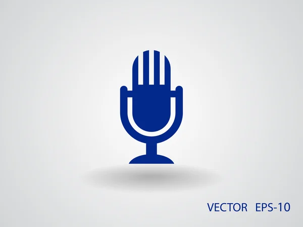 Плоская иконка микрофона — стоковый вектор