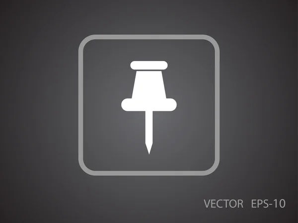 Sombra larga plana icono Pushpin, ilustración vectorial — Archivo Imágenes Vectoriales