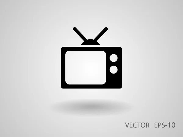 Flache Ikone des Fernsehens — Stockvektor
