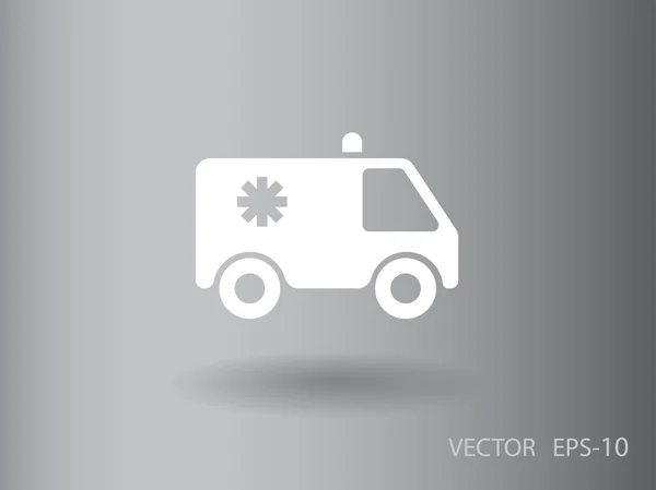 Flat  icon of ambulance — Stock Vector