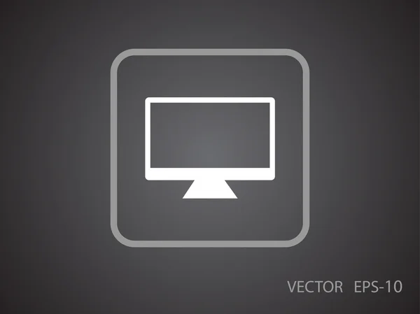 Icono plano del monitor — Vector de stock