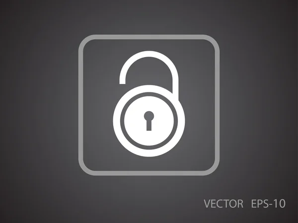 Icono plano de desbloqueo — Vector de stock