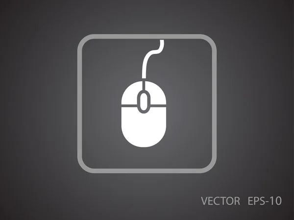 Icono plano del ratón — Vector de stock