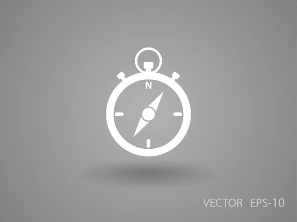 Flacher langer Schatten Stoppuhr-Symbol, Vektorillustration — Stockvektor