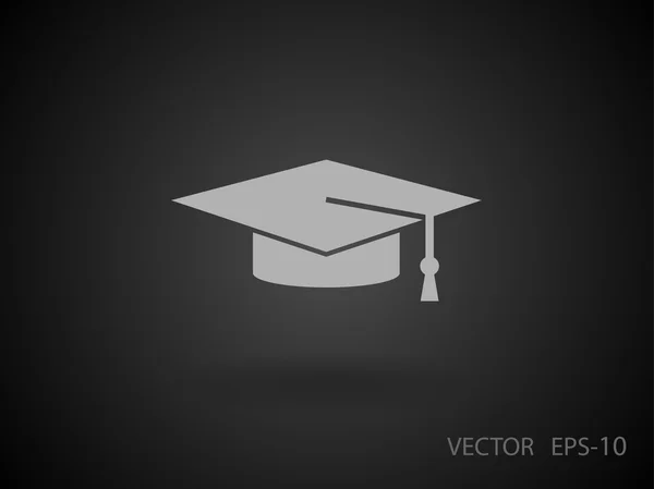 Icono plano de graduado — Vector de stock