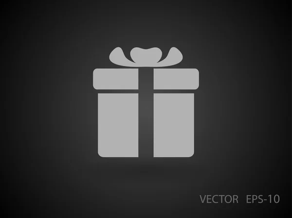 Flache lange Schatten Geschenk-Box-Symbol, Vektorillustration — Stockvektor