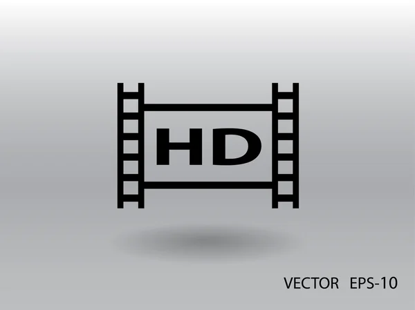 Platte pictogram van hd-video — Stockvector