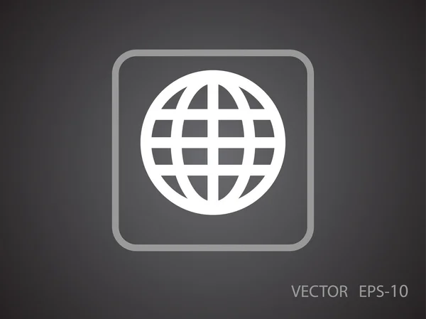Flat icon of globe — Stock Vector