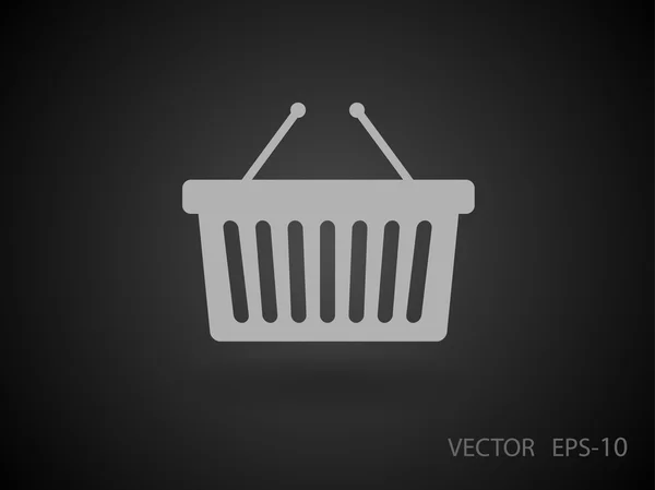 Ícone plano da cesta de compras — Vetor de Stock