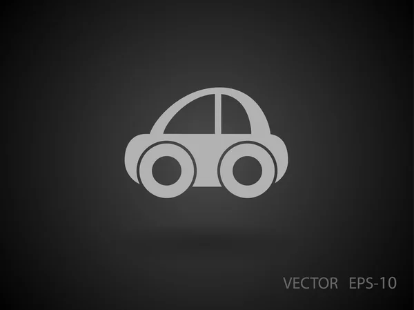 Sombra larga plana Icono del coche, ilustración del vector — Vector de stock