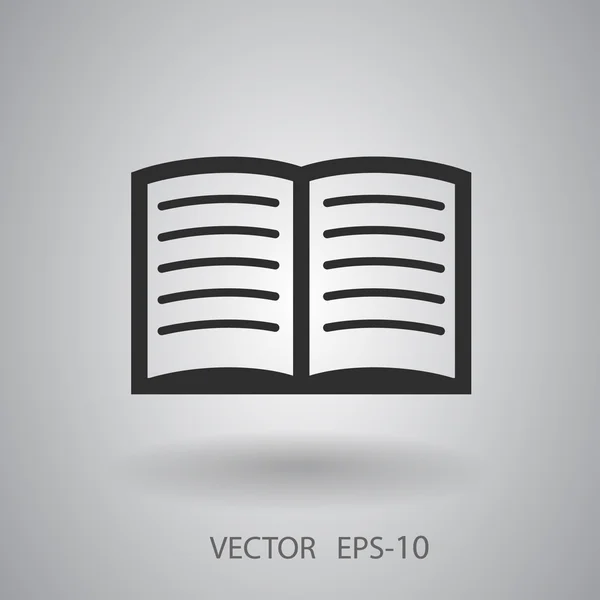 Platte pictogram van boek — Stockvector