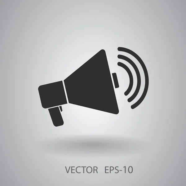 Icono plano de megáfono — Vector de stock