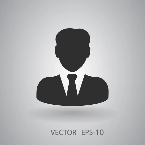 Icono plano de hombre de negocios — Vector de stock