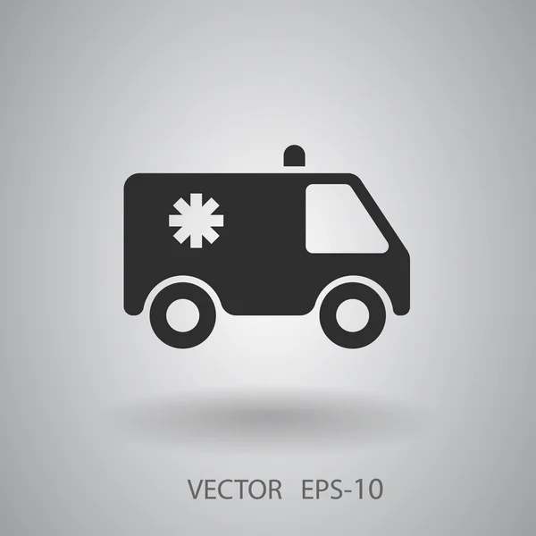 Icono plano de ambulancia — Vector de stock