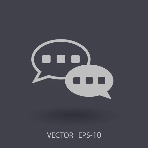 Icono plano de una comunicación — Vector de stock