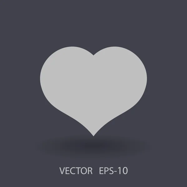 Icono plano del corazón — Vector de stock