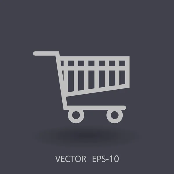 Icono plano de la carta de compras — Vector de stock